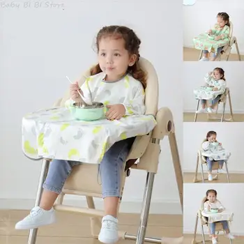1 Adet Bebek Sütten Tam Kapsama Önlük ve Önlük Kombinasyonu Bebek Bebek Yürüyor Yemek sandalye kılıfı Tulum Bebek Elbisesi