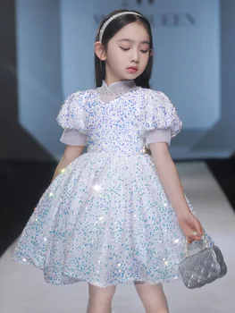 2022 doğum günü elbise kızlar için Çocuk prenses elbise bebek kız Düğün töreni elbise çocuk zarif akşam balo elbise