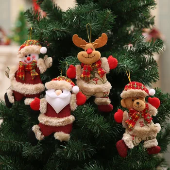 2022 Mutlu Yeni Yıl Noel Süsler DIY Noel Hediyesi Noel Baba Kardan Adam Ağacı Kolye Bebek Asmak Süslemeleri Ev için Noel