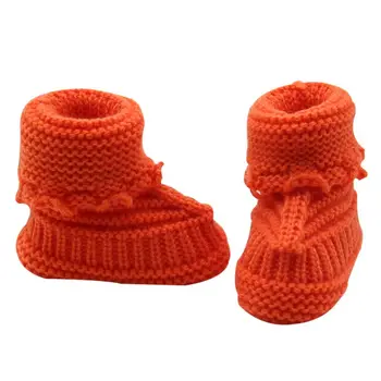 Bebek Bebek Tığ Örgü Polar Çizmeler İlmek Toddler Kız Erkek Yün Beşik Ayakkabı Kış Sıcak Patik 0 - 6M Sıcak Satış