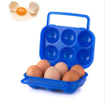 Taşınabilir 6 Yumurta plastik saklama kutusu Tutucu Katlanır Yumurta saklama kutusu Kolu Durumda Düz Renk Depolama Kutusu Plastik mutfak gereçleri 2021