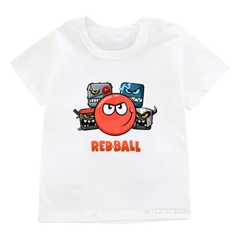 Çocuklar Komik T-Shirt Erkek / Kız Hediye Oyun Dükkanı Kırmızı Top 4 Karikatür Baskı Tişörtleri Çocuk Rahat Kısa Kollu Hip Hop Tops