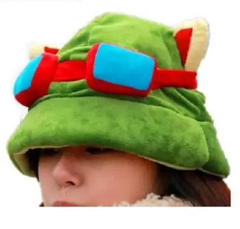Ücretsiz kargo 10 adet/grup Temo Cosplay Sevimli Peluş Pamuk Şapka Swift Scout kap Oyunları Yeşil Temo şapka kapaklar TMO Beanies