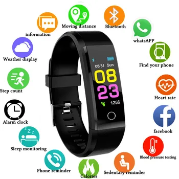 115 Artı akıllı saat Erkekler Kadınlar 2022 Yeni Bluetooth Konum İzci IPX7 Su Geçirmez Smartwatch Spor Bilezik Android IOS için