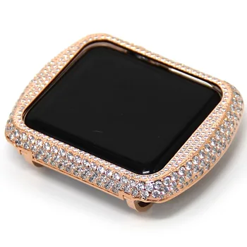 Apple Watch için 6 5 4 3 Kristal Elmas İzle Vaka Lüks Takı Sınıfı Kapak Apple iWatch İçin 38 40 42 44mm Çerçeve Fran-bk59