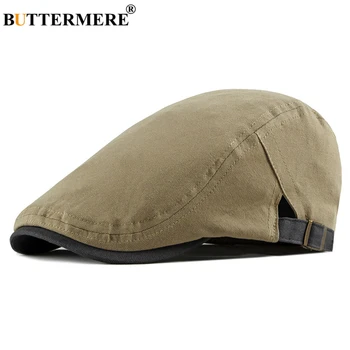BUTTERMERE Erkek Bere Şapka Bahar Yaz Ince Pamuk Düz Kap İngiliz Tarzı Vintage erkek Ivy Kap Ayarlanabilir 55-60 cm