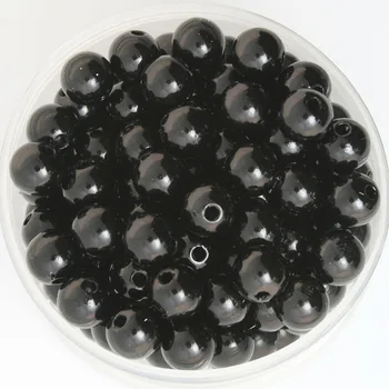Dia. 10mm 100 adet Siyah Renk İmitasyon İnci Boncuk ABS Plastik Yuvarlak Spacer dağınık boncuklar Kolye Takı DIY için