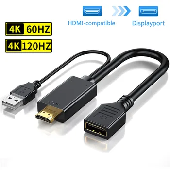 HDMI Uyumlu Displayport dönüştürücü kablosu 4K HDMI2.0 Adaptörü PC TV Kutusu Xbox PS4 PS5 dizüstü bilgisayar projektörü HDMI DP Kablosu