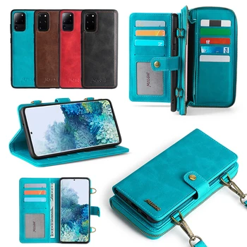 MEGSHI-020 Ayrı Ayrılabilir cüzdan Deri telefon kılıfı için XiaoMi 10 10Pro 5G RedMi Note8 Note9 Note8Pro Note9Pro